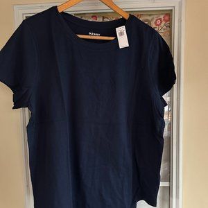 NWT Old Navy Navy Short-Sleeved Crew Neck "Everywear" Tee, Size Large